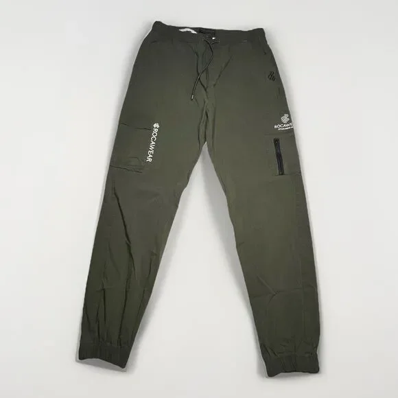 Rocaware Men's Joggers Stretch Drawstrings Olive Green Size XL ~Xl Side Pockets - Picture 1 of 9
